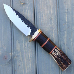 4" Drop Point (Brass/Leather/Stag)