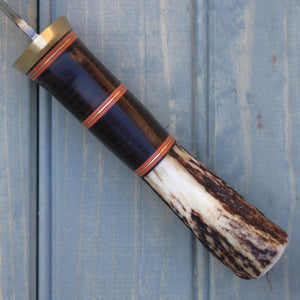 4" Drop Point (Brass/Leather/Stag)
