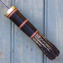Load image into Gallery viewer, 4&quot; Drop Point (Brass/Leather/Stag)