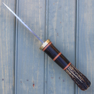 4" Drop Point (Brass/Leather/Stag)