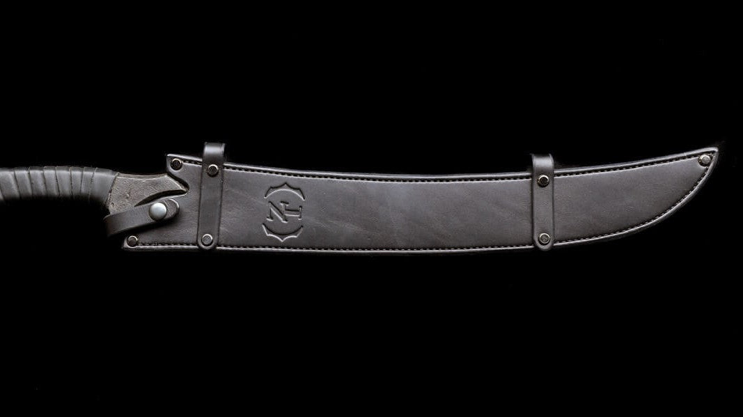 Black Leather Sheath that fits the Zombie Tools El Choppo Blade